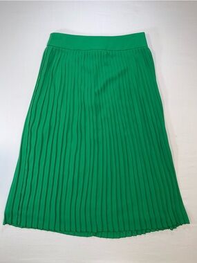 J. Crew Emerald Green Pleated Midi Skirt